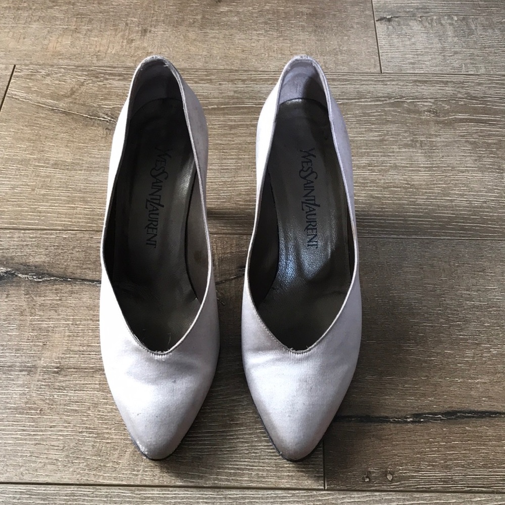 Silvery/pewter vintage YSL heels